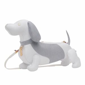 Dachshund Crossbody Bag in White and Light Gray